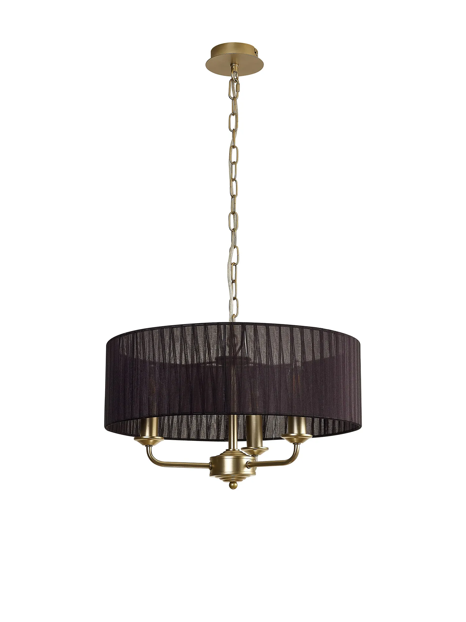 Banyan 45cm 3 Light Pendant Champagne Gold, Black DK0961  Deco Banyan CG BL
